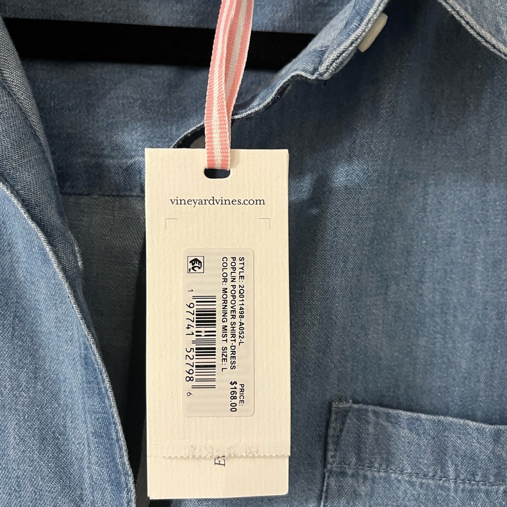 Vineyard Vines Light Blue Chambray Shirt Dress - Picture 3 of 3
